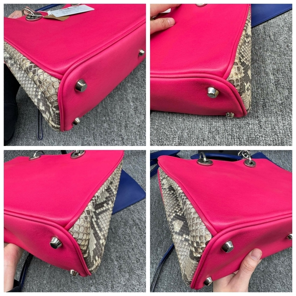 100% Authentic Dior VIP Pink&Blue W/P Leather Satchel 675-111124 - Picture 8 of 16